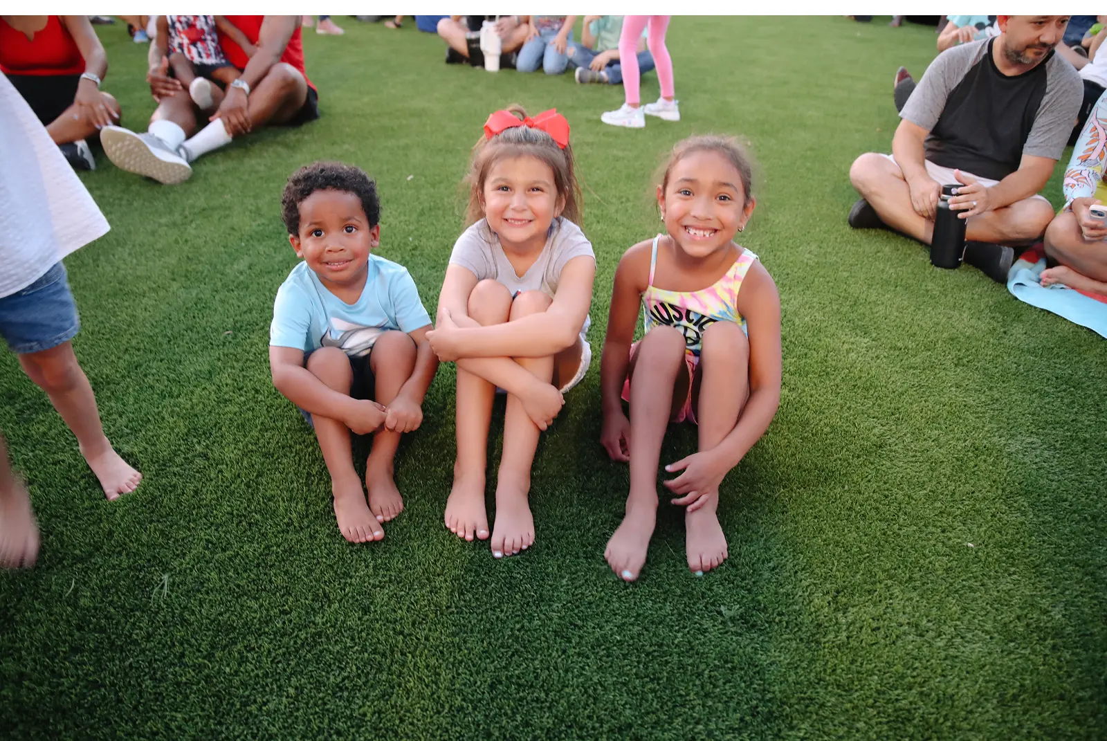 Young children at an event at Wildrye New Home Community in Waller, TX